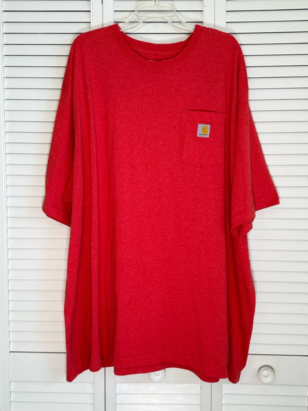 Carhartt Men's Loose Fit T-Shirt Red Heather Short Sleeve Pocket Crew Neck 4XL